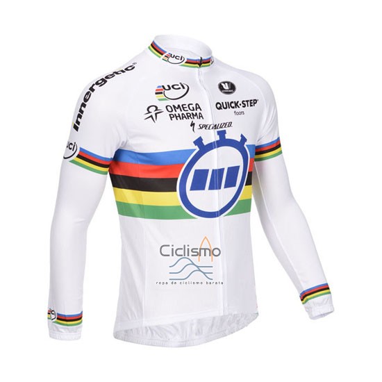 Uci Mondo Campione Lider Quick Stepropa Ciclismo Culotte Largo 2013 Hombre Mangas Largas 